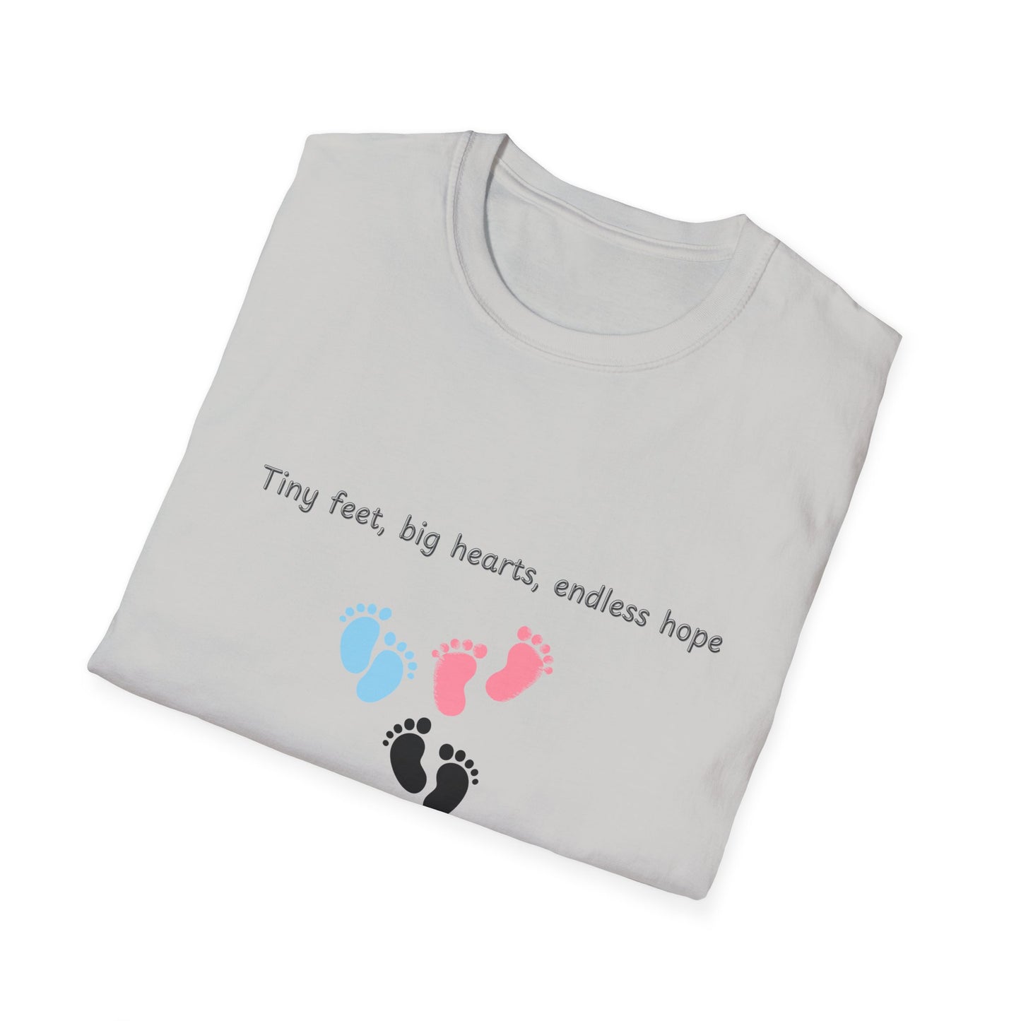 NICU RN Softstyle T-Shirt - Tiny Feet, Big Hearts, Endless Hope