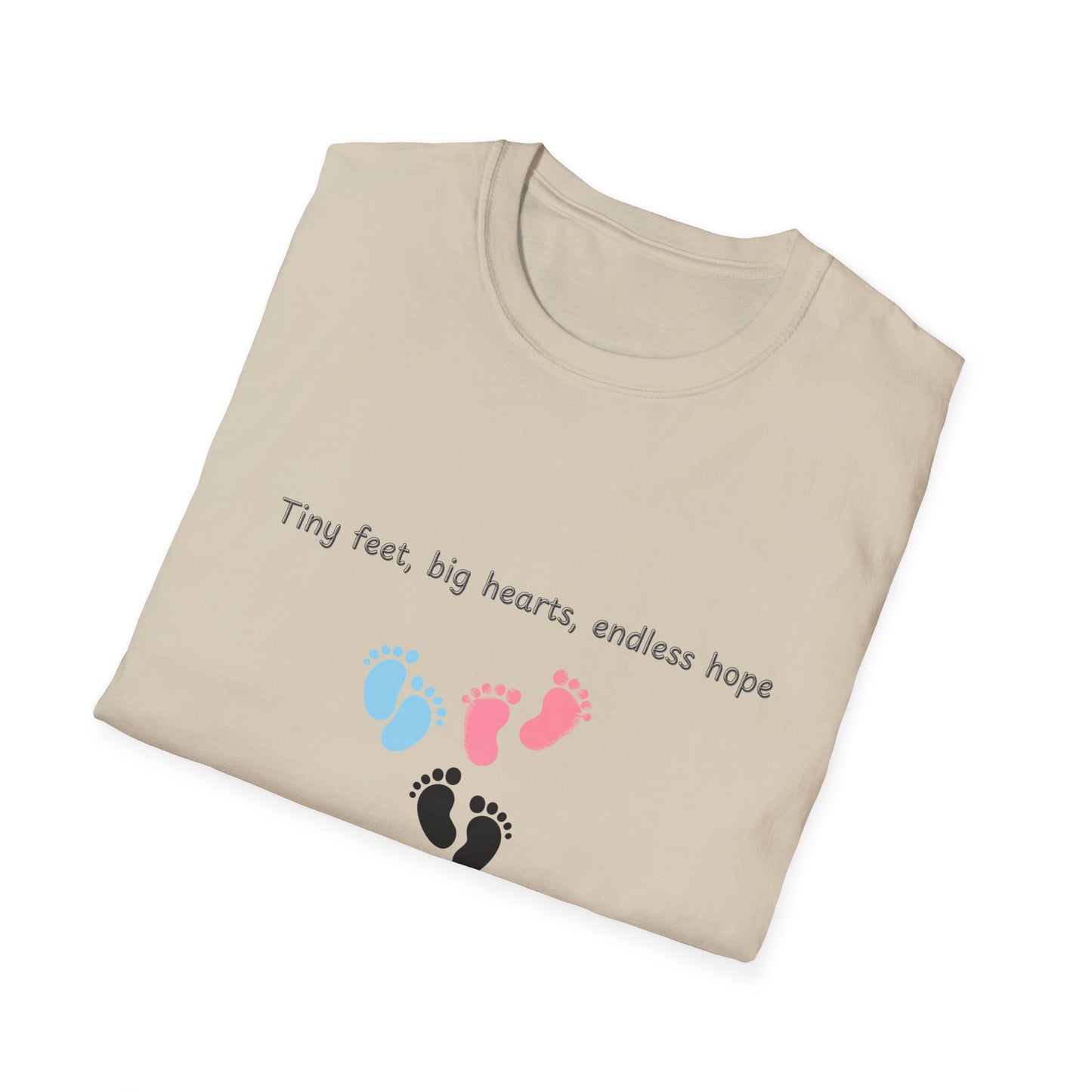 NICU RN Softstyle T-Shirt - Tiny Feet, Big Hearts, Endless Hope