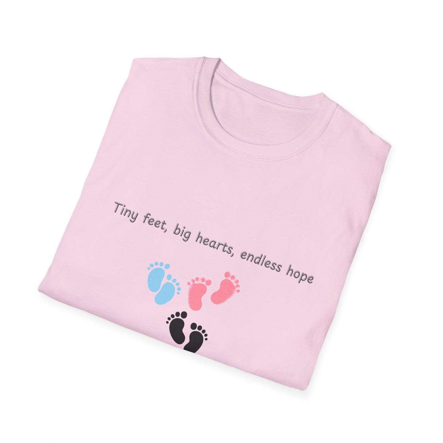 NICU RN Softstyle T-Shirt - Tiny Feet, Big Hearts, Endless Hope