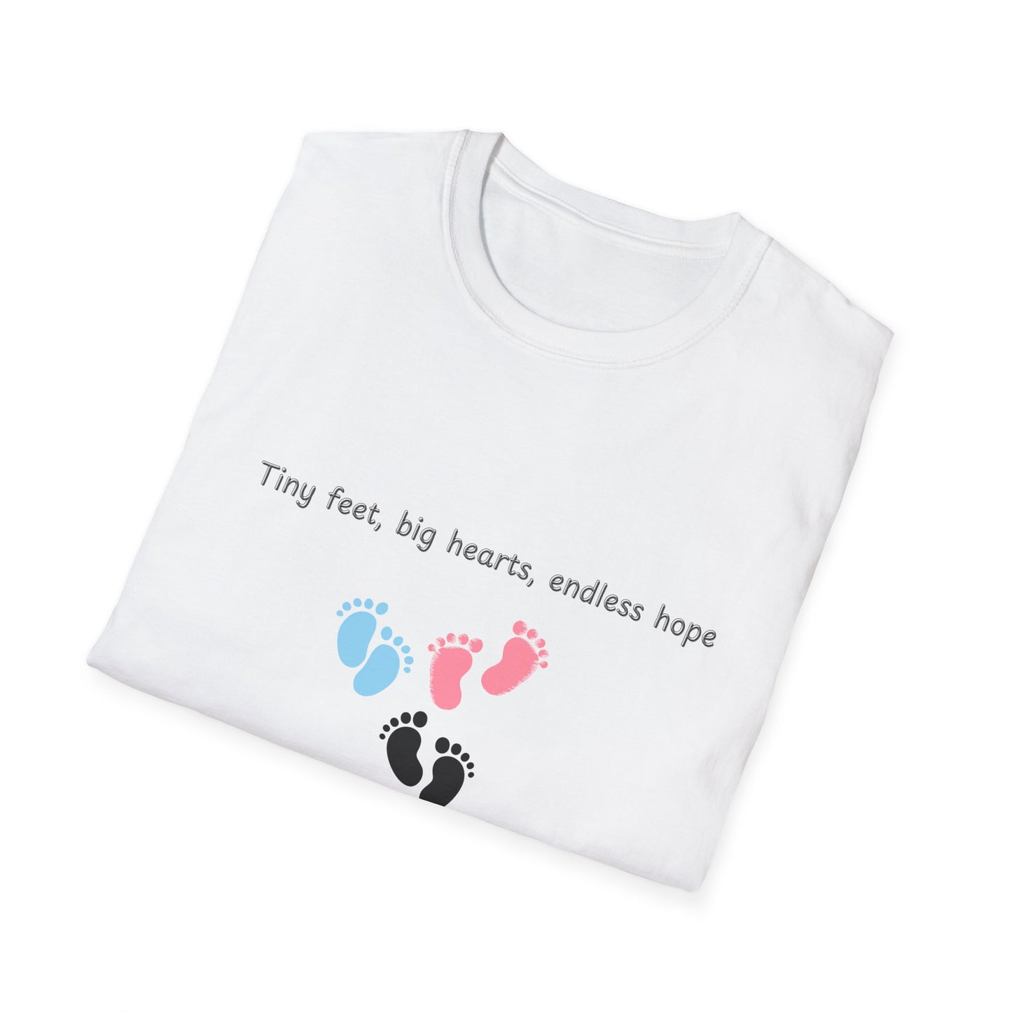 NICU RN Softstyle T-Shirt - Tiny Feet, Big Hearts, Endless Hope